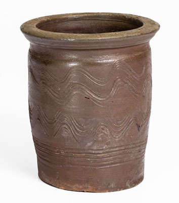 Salt-Glazed Stoneware Jar w/ Elaborate Incised Decoration attrib. Moses P. Harmon Pottery, Greene County, TN