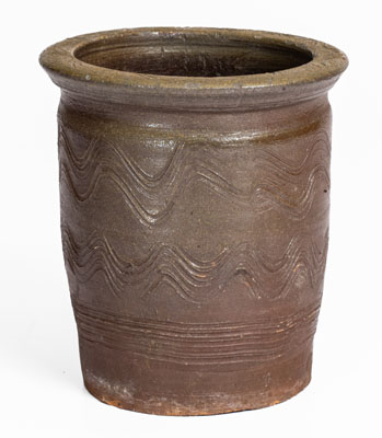 Salt-Glazed Stoneware Jar w/ Elaborate Incised Decoration attrib. Moses P. Harmon Pottery, Greene County, TN