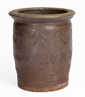 Salt-Glazed Stoneware Jar w/ Elaborate Incised Decoration attrib. Moses P. Harmon Pottery, Greene County, TN