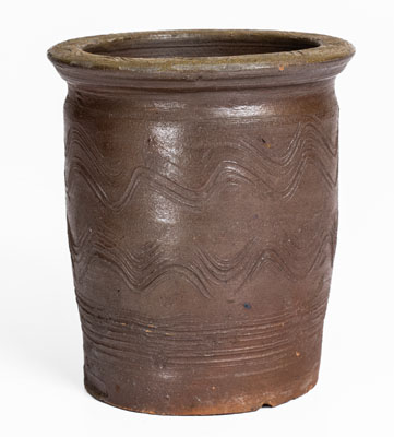 Salt-Glazed Stoneware Jar w/ Elaborate Incised Decoration attrib. Moses P. Harmon Pottery, Greene County, TN