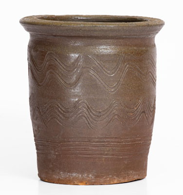 Salt-Glazed Stoneware Jar w/ Elaborate Incised Decoration attrib. Moses P. Harmon Pottery, Greene County, TN