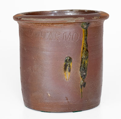 Salt-Glazed Stoneware Jar, Stamped HARMON Three Times, Moses P. Harmon, Greene County, TN