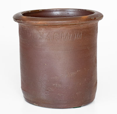 Salt-Glazed Stoneware Jar, Stamped HARMON Three Times, Moses P. Harmon, Greene County, TN