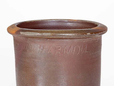 Salt-Glazed Stoneware Jar, Stamped HARMON Three Times, Moses P. Harmon, Greene County, TN