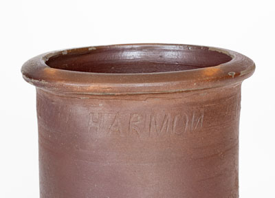 Salt-Glazed Stoneware Jar, Stamped HARMON Three Times, Moses P. Harmon, Greene County, TN