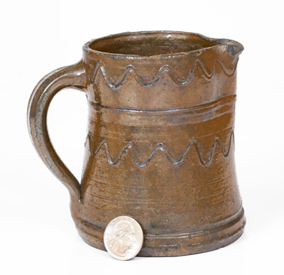 Attrib. Decker Pottery, Washington County, TN Small Brown-Glazed Stoneware Pitcher, c1872-1910