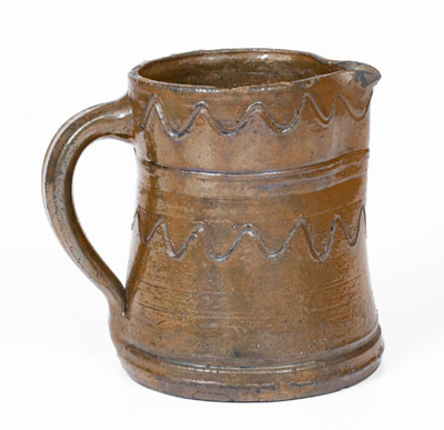 Attrib. Decker Pottery, Washington County, TN Small Brown-Glazed Stoneware Pitcher, c1872-1910