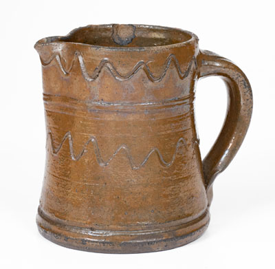 Attrib. Decker Pottery, Washington County, TN Small Brown-Glazed Stoneware Pitcher, c1872-1910