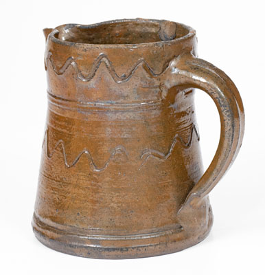 Attrib. Decker Pottery, Washington County, TN Small Brown-Glazed Stoneware Pitcher, c1872-1910