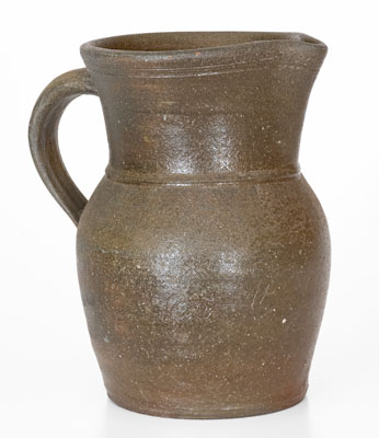 Small-Sized Salt-Glazed Stoneware Pitcher Inscribed 