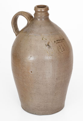 Scarce J. MILLER, / WHEELING Va Salt-Glazed Stoneware Jug, circa 1830