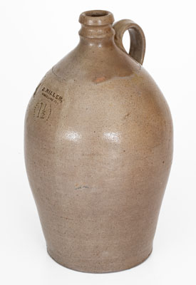 Scarce J. MILLER, / WHEELING Va Salt-Glazed Stoneware Jug, circa 1830