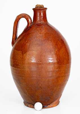 Carter County, Tennessee Redware Jug, circa 1820-1840