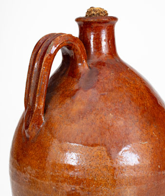 Carter County, Tennessee Redware Jug, circa 1820-1840