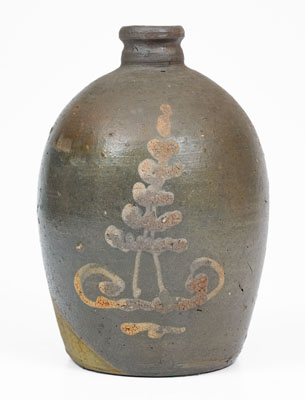 Very Rare Stoneware Jug w/ White-Slip Foliate Decoration, att. Mottern Pottery, Carter County, TN