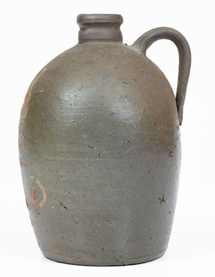 Very Rare Stoneware Jug w/ White-Slip Foliate Decoration, att. Mottern Pottery, Carter County, TN