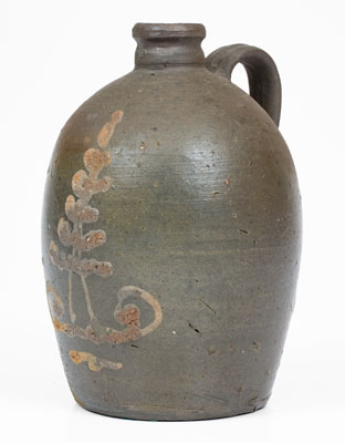 Very Rare Stoneware Jug w/ White-Slip Foliate Decoration, att. Mottern Pottery, Carter County, TN