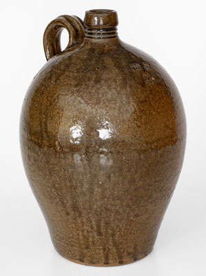 Two-Gallon DS (Daniel Seagle, Vale, North Carolina) Alkaline-Glazed Stoneware Jug, circa 1840