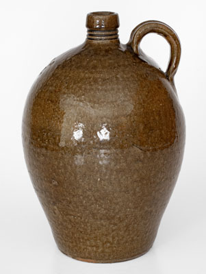 Two-Gallon DS (Daniel Seagle, Vale, North Carolina) Alkaline-Glazed Stoneware Jug, circa 1840