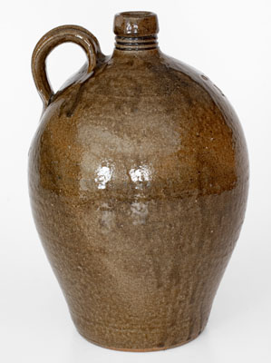 Two-Gallon DS (Daniel Seagle, Vale, North Carolina) Alkaline-Glazed Stoneware Jug, circa 1840