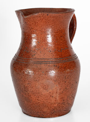 Attrib. Cain Pottery, Sullivan County, Tennessee Redware Pitcher