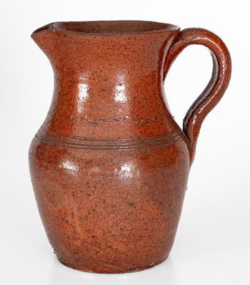 Attrib. Cain Pottery, Sullivan County, Tennessee Redware Pitcher