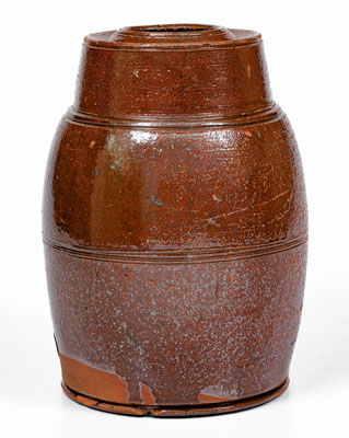 Attrib. Cain Pottery, Sullivan County, Tennessee Redware Canning Jar, circa 1840-1880