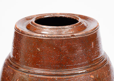 Attrib. Cain Pottery, Sullivan County, Tennessee Redware Canning Jar, circa 1840-1880