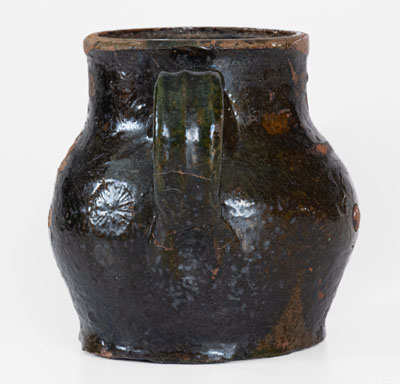 Extremely Rare Copper-Glazed Redware Sugar Bowl, attrib. Christopher Alexander Haun, Greene County, TN