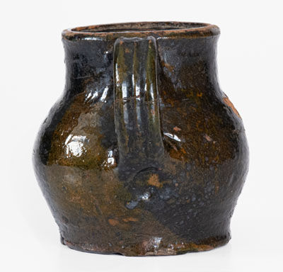 Extremely Rare Copper-Glazed Redware Sugar Bowl, attrib. Christopher Alexander Haun, Greene County, TN