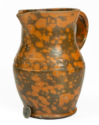 Rare Lead-Glazed Redware Pitcher attrib. Nathan Dicks, Randolph County, NC, c1875-1910