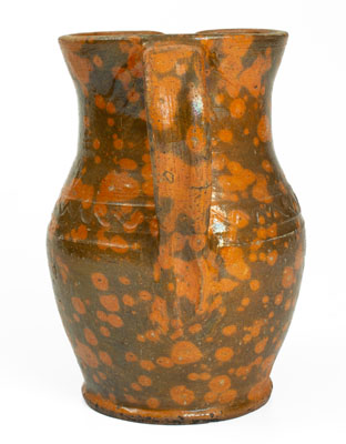 Rare Lead-Glazed Redware Pitcher attrib. Nathan Dicks, Randolph County, NC, c1875-1910