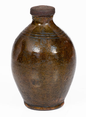 Unusual Copper-Glazed Make-Do Redware Muffineer, Tennessee, second or third quarter 19th century