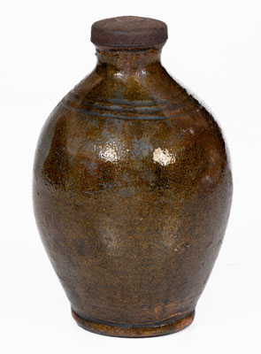 Unusual Copper-Glazed Make-Do Redware Muffineer, Tennessee, second or third quarter 19th century