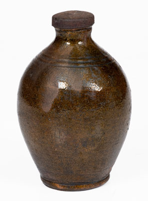 Unusual Copper-Glazed Make-Do Redware Muffineer, Tennessee, second or third quarter 19th century