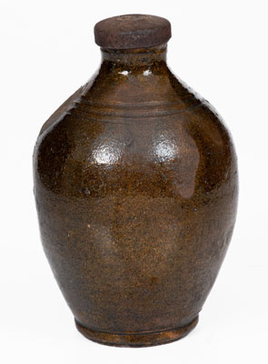 Unusual Copper-Glazed Make-Do Redware Muffineer, Tennessee, second or third quarter 19th century