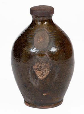 Unusual Copper-Glazed Make-Do Redware Muffineer, Tennessee, second or third quarter 19th century