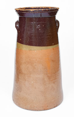 Four-Gallon Stoneware Churn w/ Two-Toned Glaze, probably Whelchel Family, Gaffney, SC, late 19th century