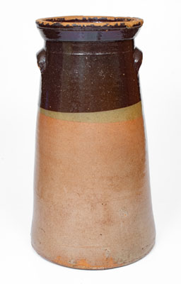 Four-Gallon Stoneware Churn w/ Two-Toned Glaze, probably Whelchel Family, Gaffney, SC, late 19th century