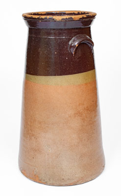 Four-Gallon Stoneware Churn w/ Two-Toned Glaze, probably Whelchel Family, Gaffney, SC, late 19th century