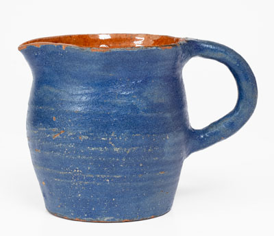 Cobalt-Glazed Redware Pitcher, Stamped 