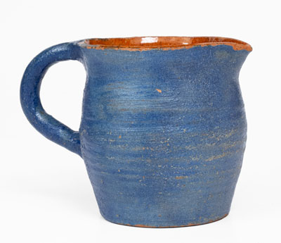 Cobalt-Glazed Redware Pitcher, Stamped