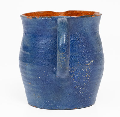 Cobalt-Glazed Redware Pitcher, Stamped 