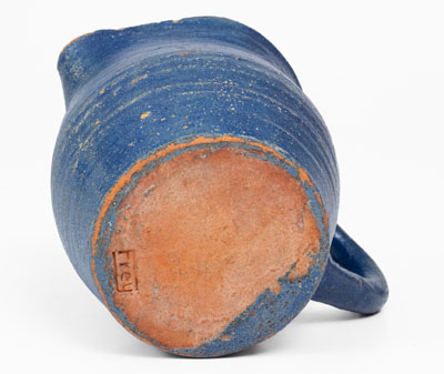 Cobalt-Glazed Redware Pitcher, Stamped