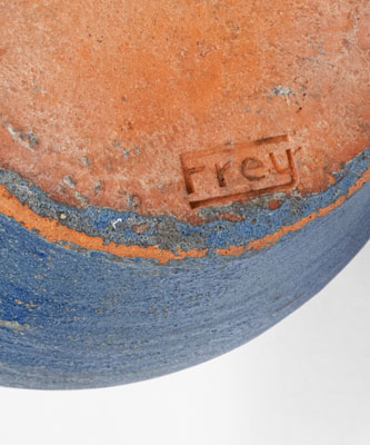 Cobalt-Glazed Redware Pitcher, Stamped