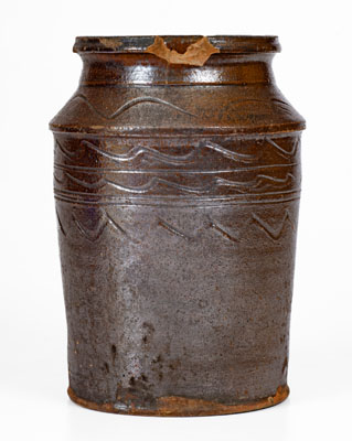 Attrib. Hinkle-Mort Pottery, Jefferson County, TN Redware Jar, c1855-60