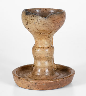 Salt-Glazed Tennessee Stoneware Grease Lamp, second half 19th century