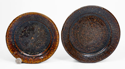 Two Alkaline-Glazed Stoneware Plates attrib. J.S. Penland, Buncombe County, North Carolina