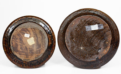 Two Alkaline-Glazed Stoneware Plates attrib. J.S. Penland, Buncombe County, North Carolina