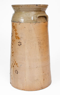 Rare Five-Gallon Stoneware Churn w/ Stenciled Brown-Slip Floral Decoration, attrib. Whelchel Family, Gaffney, SC